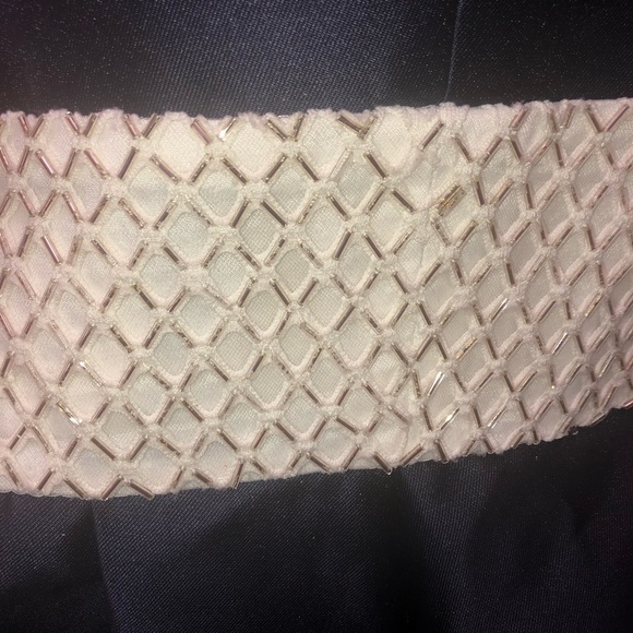 Carmen Marc Valvo Navy Beaded Waist Dress - Picture 11 of 13